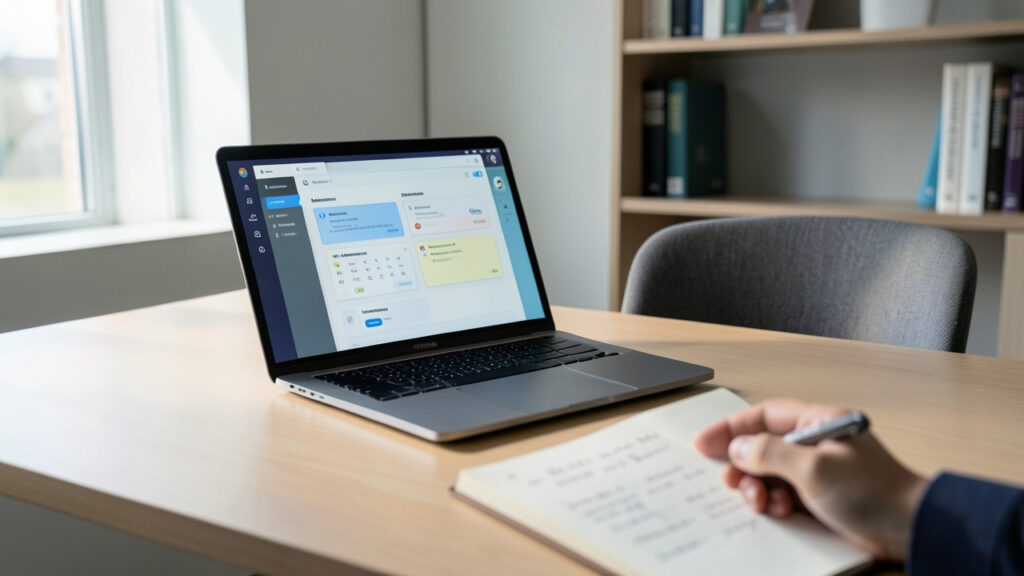 Pessoa usando inteligência artificial como memória externa para organizar informações