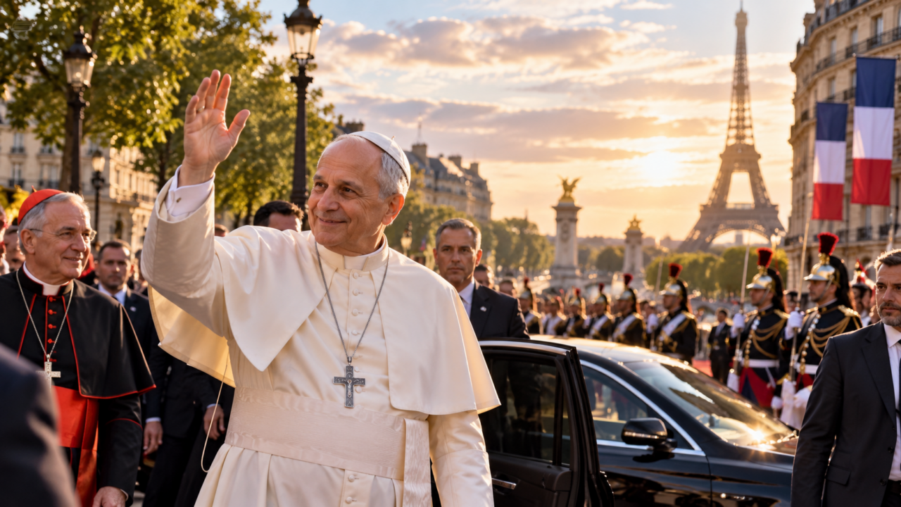 Papa Leão XIV chega a Paris com uma agenda que vai além da Igreja