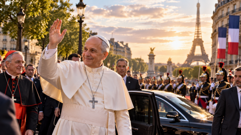 Papa Leão XIV chega a Paris com uma agenda que vai além da Igreja