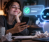 Pessoa recebendo validação enganosa de uma inteligência artificial em conversa no computador