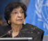 Retrato editorial da jurista Navi Pillay em ambiente institucional de direitos humanos